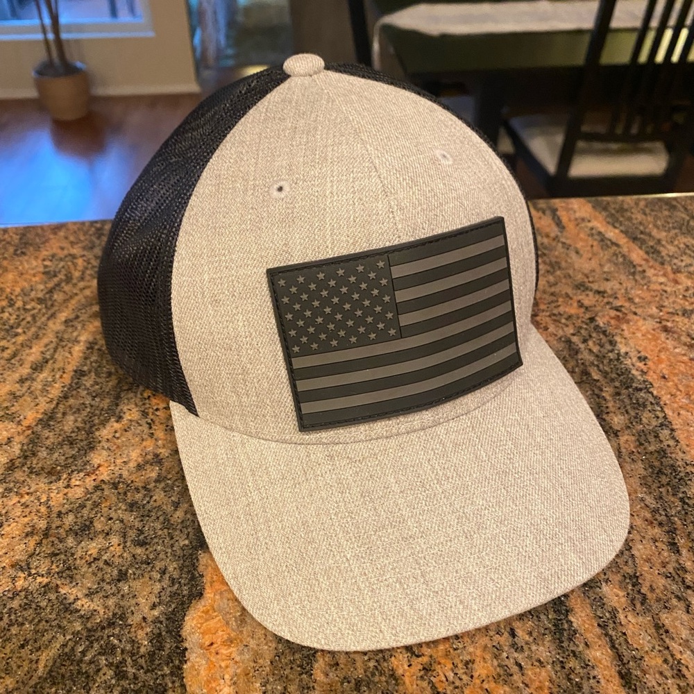 Black and Gray American Flag SnapBack